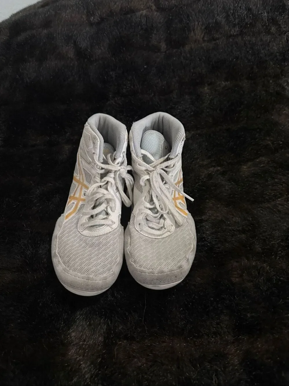 Asics Matflex 6 Wrestling Shoes 4 Gray Gold Lightweight Sneakers MMA